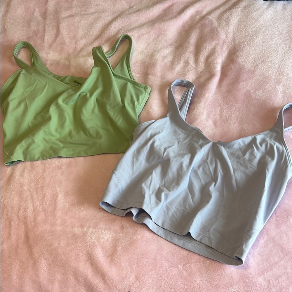 Green and Blue Lululemon Align Tank Tops